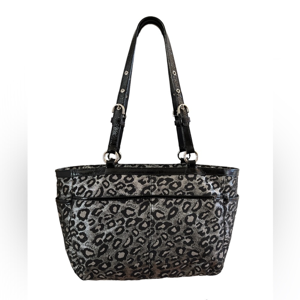 Rare Coach Ocelot Leopard Silver Shoulder Bag Vintage F17675 - Picture 3 of 16